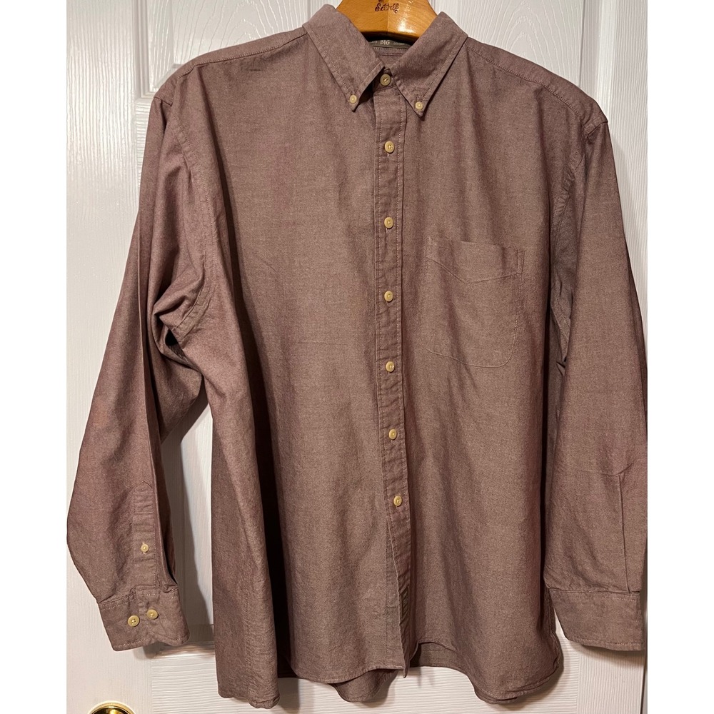 Khakis by Arrow Big‎ Oxford Long Sleeve Button Down Shirt Men's 2XB Lt Burgundy